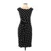 Connected Apparel Cocktail Dress - Sheath: Black Polka Dots Dresses - Women's Size 10