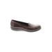 Clarks Flats: Burgundy Solid Shoes - Women's Size 8 - Round Toe