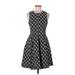 H&M Cocktail Dress - A-Line Crew Neck Sleeveless: Gray Dresses - Women's Size 10