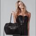 Victoria's Secret Bags | Nwot Victoria‘s Secret Black Velvet Drawstring Rhinestone Logo Tote Bag | Color: Black/Silver | Size: Os