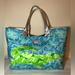 Lilly Pulitzer Bags | Lilly Pulitzer Large Tote Blue Green Alligator Silver Handles & Bottom Rare Find | Color: Blue/Green | Size: Os