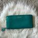 Coach Bags | Coach Teal Pebble Leather Zip Wallet Euc | Color: Blue/Green | Size: 7.5 X 4