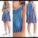 Free People Dresses | Free People Pleated Love Metallic Boho Mini Dress Lined Womens Medium | Color: Blue | Size: M