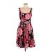 Kensie Casual Dress - A-Line Scoop Neck Sleeveless: Pink Print Dresses - Women's Size Large