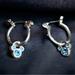 Disney Jewelry | Disney Mickey Mouse March Birthstone Mini Dangle Hoop Earrings | Color: Blue/Silver | Size: Os