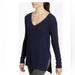 Athleta Sweaters | Athleta “Highline” V-Neck Blue Cotton Long Sleeve Tunic Sweater Size Lg | Color: Blue | Size: L