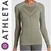 Athleta Tops | Athleta Nwt “Laurel Olive” Green Oxygen Top Women’s Medium Active Long Sleeve | Color: Green | Size: M