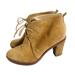 Michael Kors Shoes | Kors Michael Kors Lace Up Block Heel Booties Tan Suede Leather 7.5 Retro Boots | Color: Tan | Size: 7.5