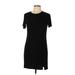 BP. Casual Dress - Mini Crew Neck Short sleeves: Black Print Dresses - Women's Size Large