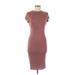 Vibe Sportswear Casual Dress - Bodycon: Burgundy Solid Dresses - Women's Size Medium