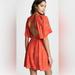 Free People Dresses | Free People Women's Red Orange Mockingbird Mesh Inset Mini Dress | Color: Orange/Red | Size: 4