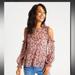 American Eagle Outfitters Tops | American Eagle Outfitters Romantic Floral Cold Shoulder Blouse | Color: Pink/Purple | Size: S