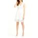 J. Crew Dresses | J. Crew V-Neck Knee-Length Dress W/ Eyelet Overlay (Size 3/4) | Color: White | Size: 4