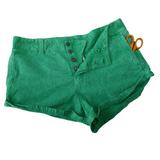 Free People Shorts | Free People Point Dume Slouchy Green Chino Shorts Button Fly Pockets India 4 | Color: Green | Size: 4