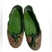Coach Shoes | Coach-Monogram Canvas Laced Bow Flats-Women's Size: 10-Color: Brown/Green | Color: Brown/Green | Size: 10