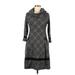 Signature by Robbie Bee Casual Dress - Sweater Dress: Gray Marled Dresses - Women's Size Medium