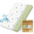 Lilly B. Organic Cotton GOTS 2in1 Pack of 2 Waterproof Cot Sheets 140 x 70 Fitted, Used Instead of Waterproof Mattress Protector, Compatible with, Next2me, and All Bedside Cribs & Mini Cribs.