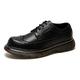 SSWERWEQ Mens Shoes Black Brogue Shoes Men Brown Classic Platform Oxford Dress Shoes Casual Genuine Leather Footwear Low-Ankle Party Shoes (Color : Schwarz, Size : 6.5 UK)