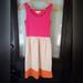 Anthropologie Dresses | Lucy And Laurel Colorblock Linen Dress Xs | Color: Orange/Pink | Size: Xs