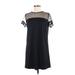 Shein Casual Dress - Mini Crew Neck Short sleeves: Black Print Dresses - Women's Size Medium