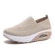 Running Shoes Lightweight Tennis Shoes Non Slip Gym Workout Shoes Breathable Mesh Walking Sneakers (Color : Beige, Size : 6.5 UK)
