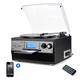 DIGITNOW! Bluetooth Viny Record Player Turntable, CD, Cassette, AM/ FM Radio and Aux in with USB Port & SD Encoding- Remote Control, Built-in stereo speaker, Stand Alone Music Player