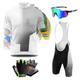 Mens Summer Cycling Short Sleeve Top and Gel Bib Shorts Set,2024 Pro Team Cycling Suits For Men+Cycling Gloves+Cycling Goggles (Typ-8,XS)