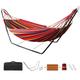 Garden Hammock with Stand, Outdoor Large Hammocks Double Person Swing Hammock for Child Adults Travel Hiking Camping Seaside (Red)