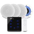Power Dynamics Powerline Bluetooth Ceiling Speaker Set with 4x ESCS5 5.25" and A100B In-Wall Amplifier - Home Audio Hi-Fi Music System
