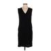 Vince. Casual Dress - Sheath V Neck Sleeveless: Black Print Dresses - Women's Size 4