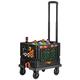 Navaris Folding Trolley with Collapsible Crate - Multi-Functional Sack Truck Trolley - Heavy Duty Cart with Large Silent Castors - 50kg Capacity Sack Barrow