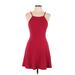 Forever 21 Cocktail Dress - Mini Halter Sleeveless: Red Print Dresses - Women's Size Large