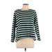 Maurices Long Sleeve T-Shirt: Green Stripes Tops - Women's Size Large