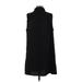 Grade & Gather Casual Dress - Mini Turtleneck Sleeveless: Black Solid Dresses - Women's Size Medium