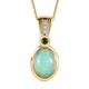 Ethiopian Welo Opal, Natural Chrome Diopside and Natural Zircon Pendant with Chain (Size 20) in 18K Yellow Gold Vermeil Plated Sterling Silver. 1.25 Ct