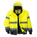 Portwest C465 Hi-Vis 3-in-1 Contrast Bomber Jacket Yellow/Navy, 6X-Large