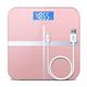 Weighing scale High Precision Bathroom Scale, Digital Temperature Bathroom USB Charging Scale, 180Kg / 400Lb Pink