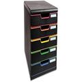 Exacompta - Ref 301914D - Iderama Collection - Modulo A4 - 350 x 288 x 320mm in Size, 5 Closed Drawers (54mm Height), Smooth Opening with Stop, Label Holders - Black/Harlequin