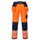 Portwest T501 Mens PW3 Hi Vis Work Trousers - Holster Pocket Workwear Safety Construction Trousers Orange/Navy Short, 33