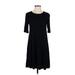 Old Navy Casual Dress - A-Line Crew Neck 3/4 sleeves: Black Print Dresses - Women's Size Small