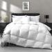 Feather Down Comforter Oversized King Size - Ultra-Soft Feather Down Duvet Cloud Fluffy Medium Warm Quilt Comforter Insert