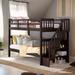 Stairway Twin over Twin Bunk Bed with Storage and Guard Rail, Grey