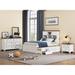 3 Pieces Wooden Captain Bedroom Set Full Bed with Trundle, Nightstand and Dresser, White + Walnut