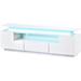 High Gloss UV Veneer TV Console RGB LED Lights TV Stand with 1 Drawer&1 Open Shelf and 4 Door Cabinets up to 75''TV