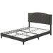 Adjustable Upholstered Bed Frame with Nailhead Trim Headboard