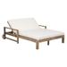 Beige Farmhouse Outdoor Sunbed with Adjustable Backrest