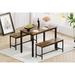 Dining Table Set, Bar Table with 2 Dining Benches, Kitchen Table Counter with Chairs,Breakfast Table,43.3″L x 23.6″W x 29.9″H