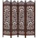 4 Panel Folding Room Divider Wood Screen,Decorative Functional Versatile Portable Partition Reversible Privacy - 4 Panel