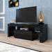Black TV Stand with LED RGB Lights for Flat Screen and Gaming Consoles
