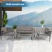 Gray+Silver Aluminum Rust-Proof 4 Piece Outdoor Sofa Seating Group Set with Coffee Table, Weather-Resistant Design